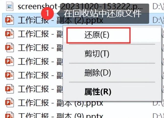 使用回收站进行文件恢复