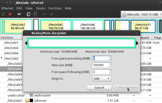 Linux 系统合并分区的方法