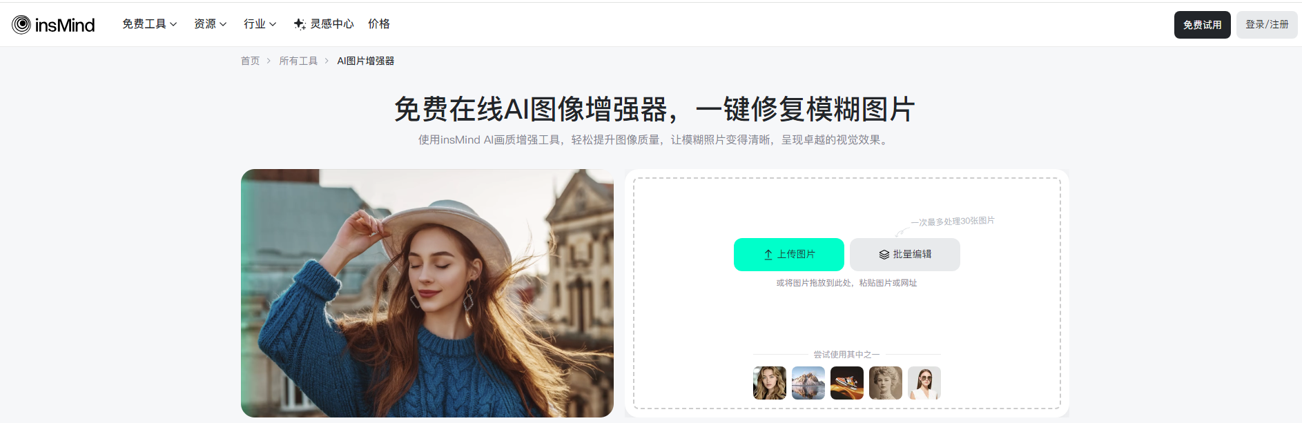 在线工具：水印iLoveIMG、insMind步骤三