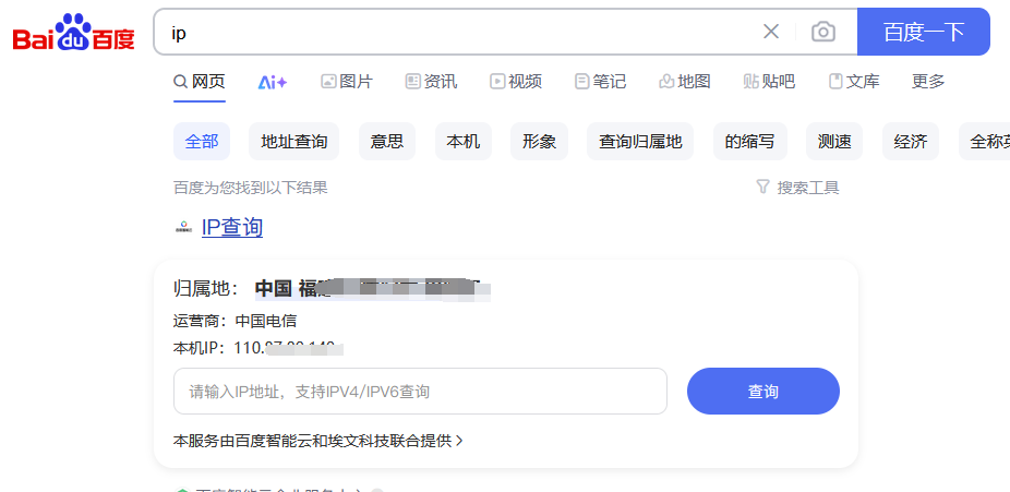 查看公网IP（外网IP）