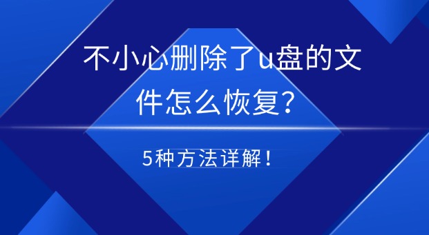 不小心删除了u盘的文件怎么恢复？高效实用的5种方法详解！